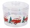 4 Pack Decorative Christmas Holiday Themed Plastic Containers Jars with Stackable Lids for Cookies, Snacks, Candies, Treats Gnomes, Gingerbread Men, Snowmen, Santa Claus